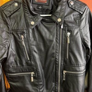 Jou Jou Black Bomber Jacket with Modern Asymmetrical Style